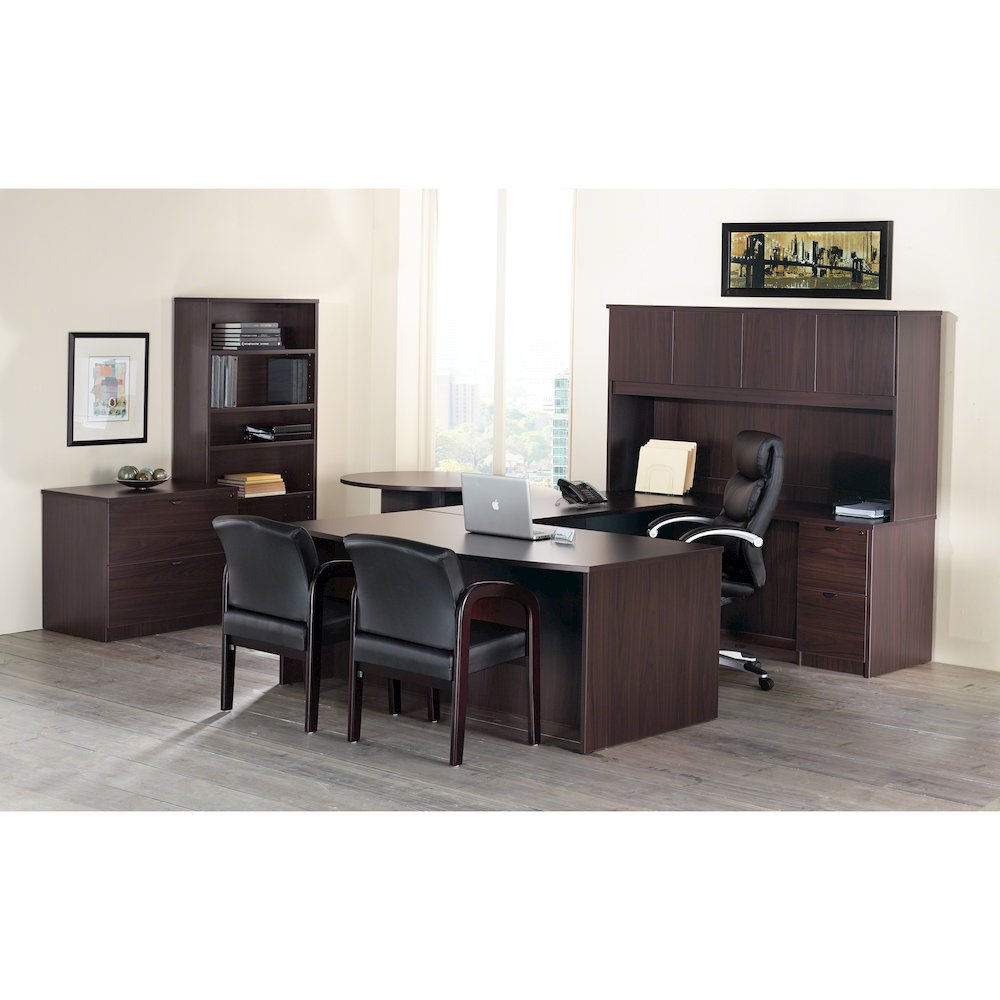 Lorell Prominence 2.0 Left-Pedestal Desk - 1'' Top, 72'' x 36''29'' - 3 x File, Box Drawer(s) - Single Pedestal on Left Side - Band Edge - Material: Particleboard - Finish: Espresso Laminate, Thermofused