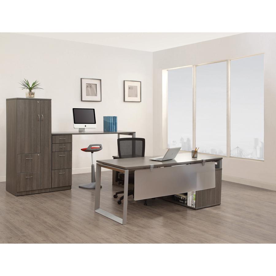 Lorell Relevance Series Charcoal Laminate Office Furniture - 72'' x 30'' Table Top - Straight Edge - Material: Polyvinyl Chloride (PVC) Edge - Finish: Charcoal, Laminate