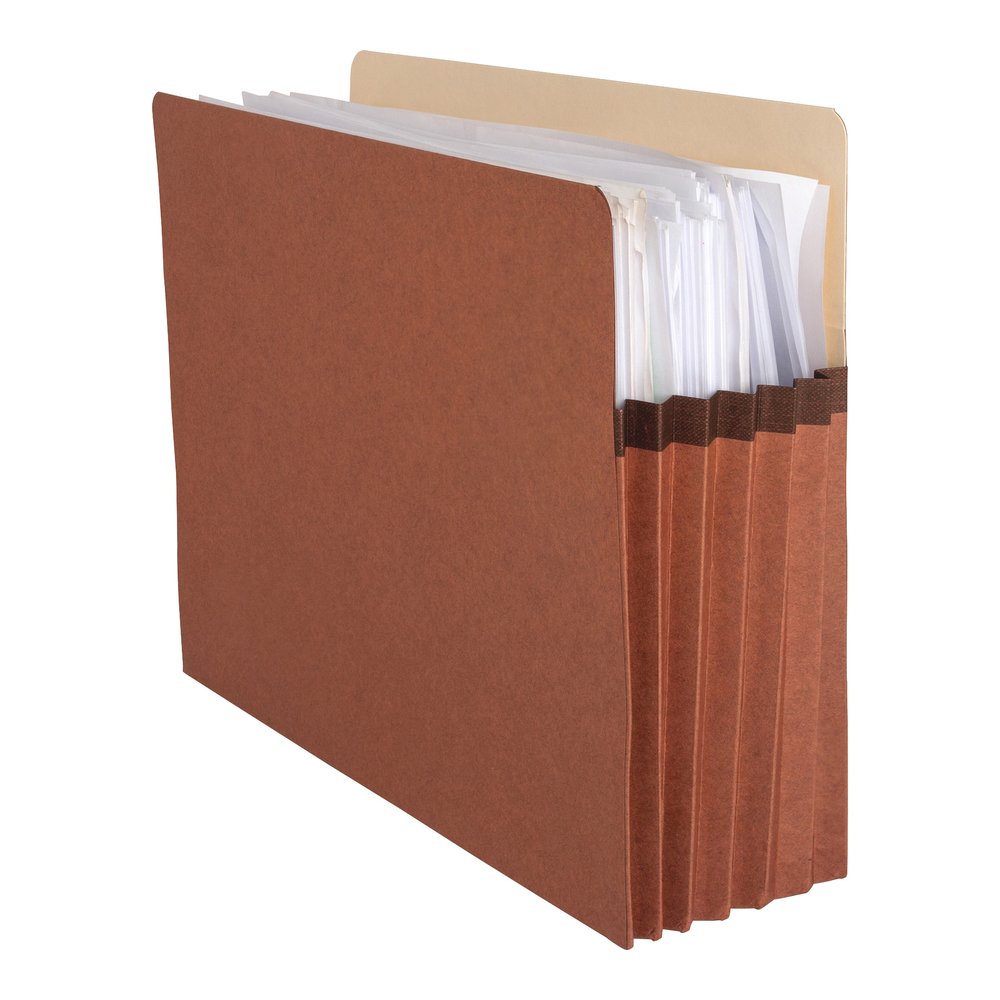 Business Source Letter Recycled File Pocket - 8 1/2'' x 11'' - 1200 Sheets Capacity - 5 1/4'' Expansion - Redrope - Sturdy, Gusset, Durable, Tear Proof - 30% Recycled - 10/Box - 5 / Carton