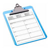 Business Source Spring Clip Plastic Clipboard - 8 1/2'' x 11'' Sheet Size - Spring Clip - Plastic - Blue - 12 / Box