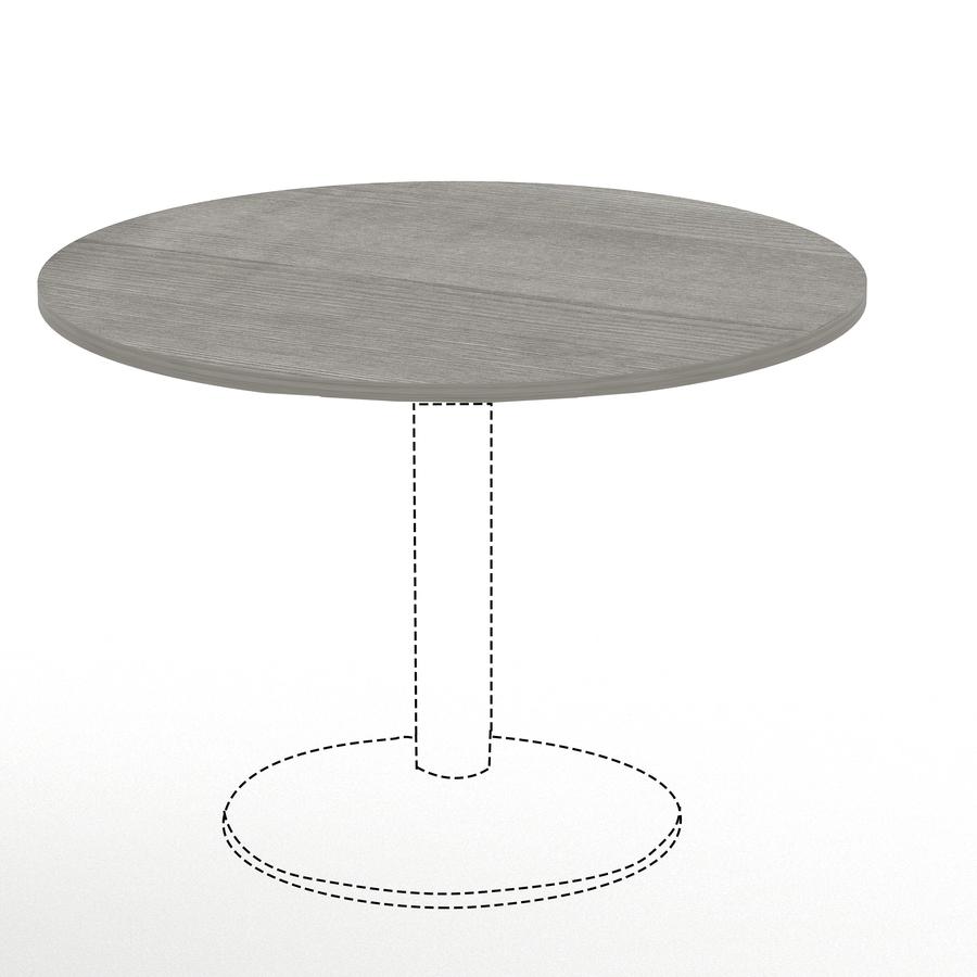 Lorell Essentials Conference Tabletop - Weathered Charcoal Laminate Round Top - Contemporary Style - 1'' Table Top Thickness x 42'' Table Top Diameter - Assembly Required - 1 Each