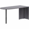 Lorell Essentials Series Peninsula Desk Box 1 of 2 - 66'' x 30''29.5'' Desk, 1'' Top - Finish: Weathered Charcoal Laminate