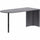 Lorell Essentials Series Peninsula Desk Box 1 of 2 - 66'' x 30''29.5'' Desk, 1'' Top - Finish: Weathered Charcoal Laminate