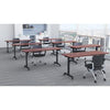 Lorell Mobile Folding Training Table - Rectangle Top - Powder Coated Base - 200 lb Capacity x 63'' Table Top Width - 29.50'' Height x 63'' Width x 24'' Depth - Assembly Required - Mahogany - Laminate Top