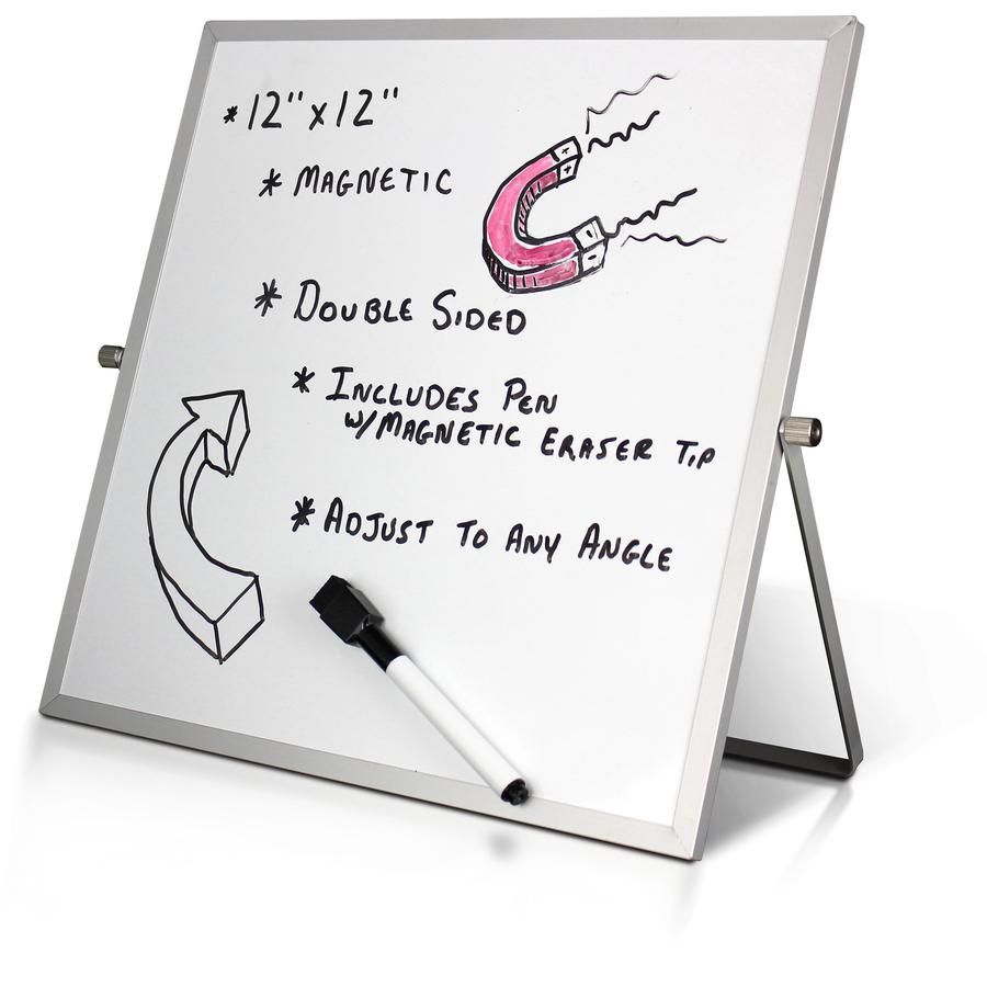 Flipside Dry-Erase Flip Easel - 12'' (1 ft) Width x 12'' (1 ft) Height - White Surface - Magnetic - 1 Each - Flipside Products