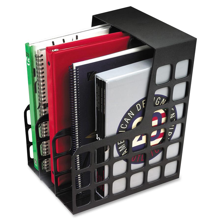 Oxford Decorack Shelf File - 2 Divider(s) - Black - Plastic - 1 Each - Pendaflex