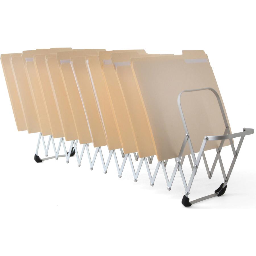 LEE Flexible Expandable Collator/Sorter/File - 12 - 7'' Width x 11'' Depth%Desktop - Silver - Aluminum - 1 Each