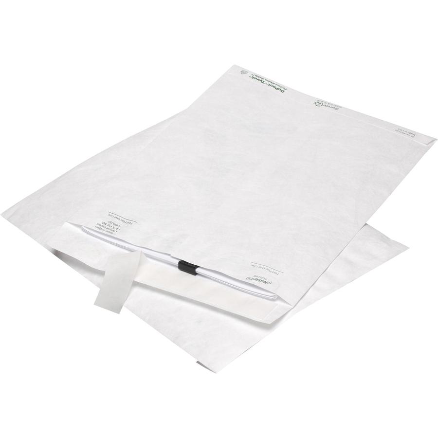 Survivor 10 x 13 DuPont Tyvek Catalog Mailer with Self-Seal Closure - Catalog - #13 1/2 - 10'' Width x 13'' Length - 14 lb - Peel & Seal - Tyvek - 50 / Box - White - SURVIVOR