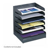 Safco Slanted Shelves Steel Desk Tray Sorter - 6 Tier(s) - Desktop - Durable - Powder Coated - Black - Steel - 1 Each