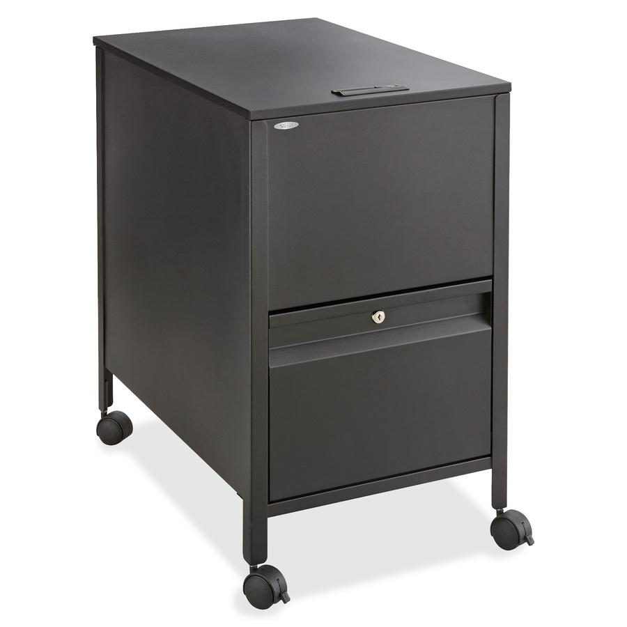 Safco Rollaway Mobile File Cart - 300 lb Capacity - 4 Casters - 2'' Caster Size - Steel - x 17'' Width x 26'' Depth x 28'' Height - Black - 1 Each