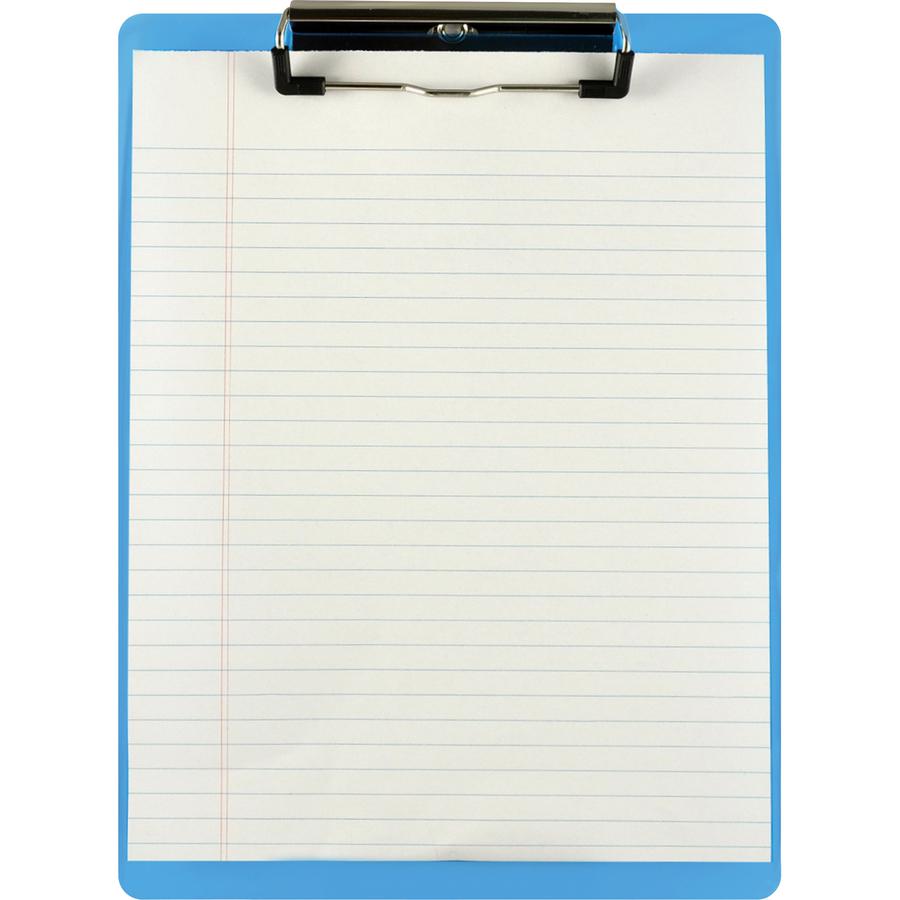Saunders Acrylic Clipboard - 0.50'' Clip Capacity - 9'' x 12'' - Acrylic - Blue - 1 Each
