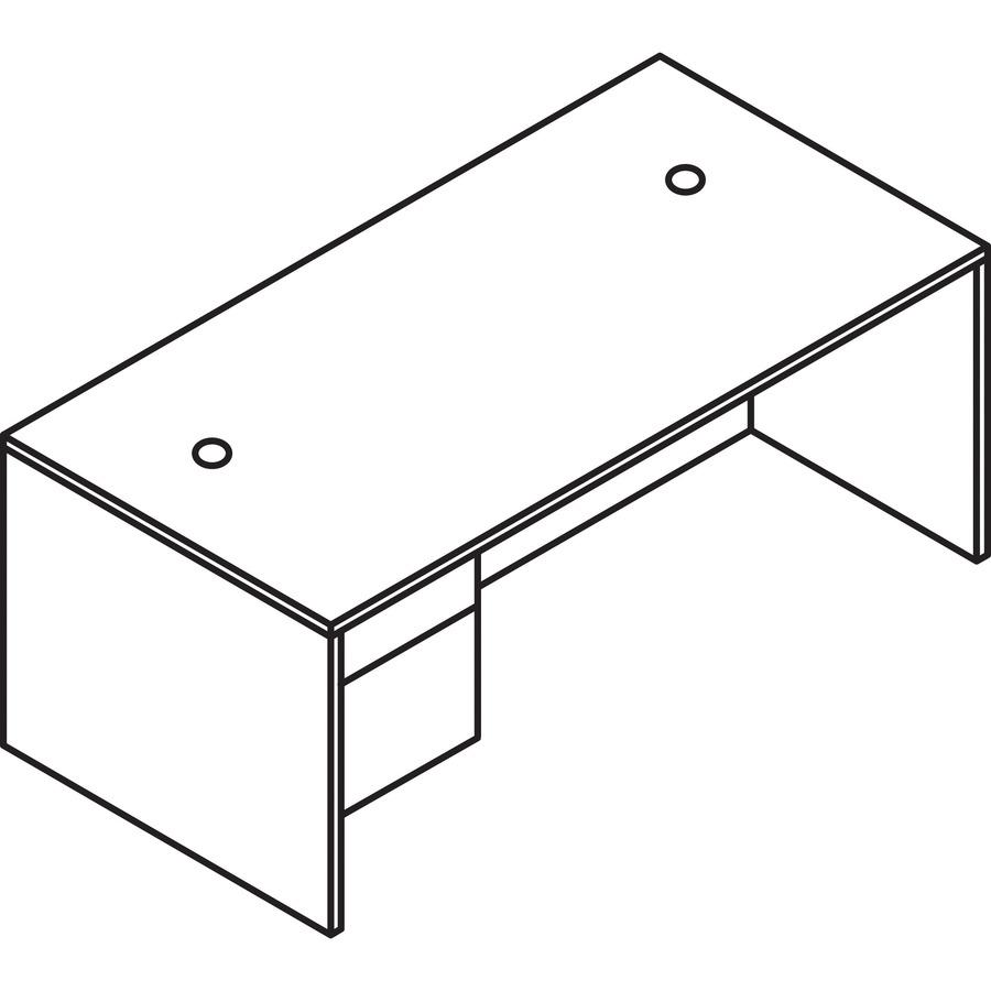 HON 10500 H10586L Pedestal Desk - 72'' x 36''29.5'' - 2 x Box, File Drawer(s)Left Side - Flat Edge
