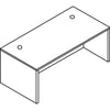 Lorell Essentials Series Rectangular Desk Shell - 47.3'' x 29.5'' x 1'' x 29.5'' - Finish: Laminate, Mahogany - Grommet, Modesty Panel, Cord Management, Adjustable Feet