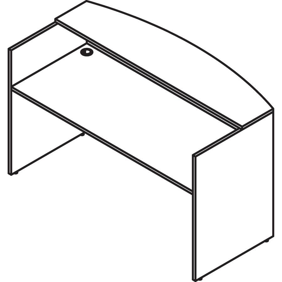 Lorell Essentials Series Front Reception Desk - 1'' Top, 72'' x 36''42.5'' Desk - Finish: Mahogany Laminate - Durable - For Office