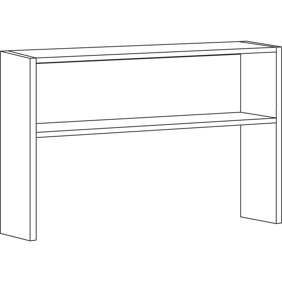 Lorell Fortress Modular Series Stack-on Hutch - 60'' - Material: Steel - Finish: Charcoal - Grommet, Cord Management