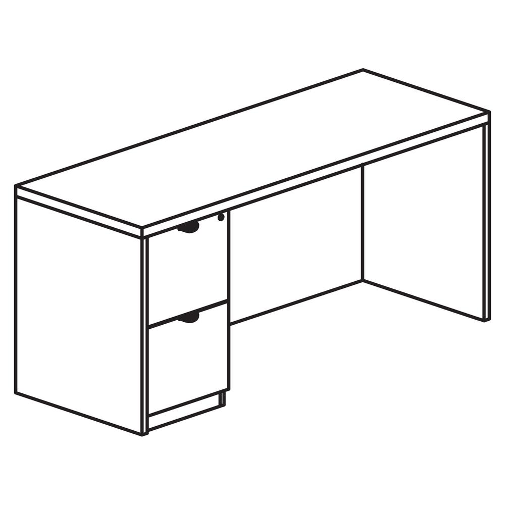 Lorell Prominence 2.0 Left-Pedestal Credenza - 72'' x 24''29'' , 1'' Top - 2 x File Drawer(s) - Single Pedestal on Left Side - Band Edge - Material: Particleboard - Finish: Thermofused Melamine (TFM)