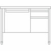 Lorell Fortress Series 48'' Mobile Right-Pedestal Teachers Desk - 48'' x 30''29.5'' - Box, File Drawer(s) - Single Pedestal on Right Side - T-mold Edge - Finish: Gray