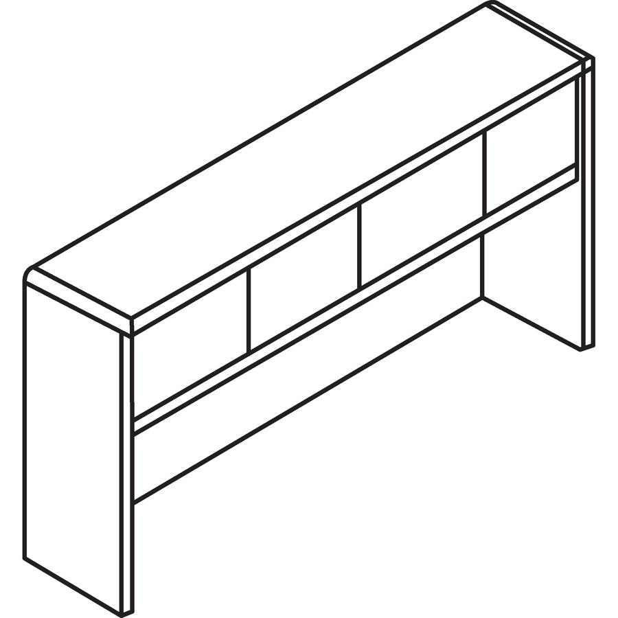 Lorell Essentials Series Stack-on Hutch - 72'' x 15'' x 36'' Hutch - 4 Door(s) - Finish: Espresso