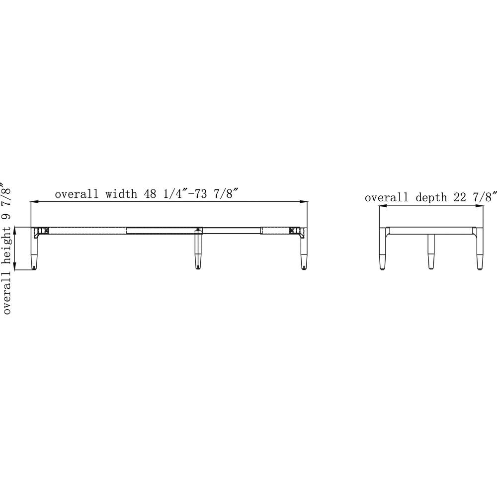 Lorell Contemporary ReceptionCollection Adjustable Metal Base - 47.9'' x 22.9''9.8'' - Material: Metal - Finish: Gray