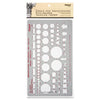Chartpak Circle/Identification Template - Circle, Square, Hexagon, Rectangle, Diamond, Directional Arrow - 5.9'' x 10'' - Gray