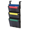 Deflecto Partition Pocket System - 3 Pocket(s) - 25'' Height x 12.6'' Width x 3.9'' Depth - Black - 3 / Set - deflecto