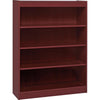 Lorell Panel End Hardwood Veneer Bookcase - 36'' x 12'' x 48'' - 4 x Shelf(ves) - 440 lb Load Capacity - Mahogany - Laminate - Wood - Assembly Required