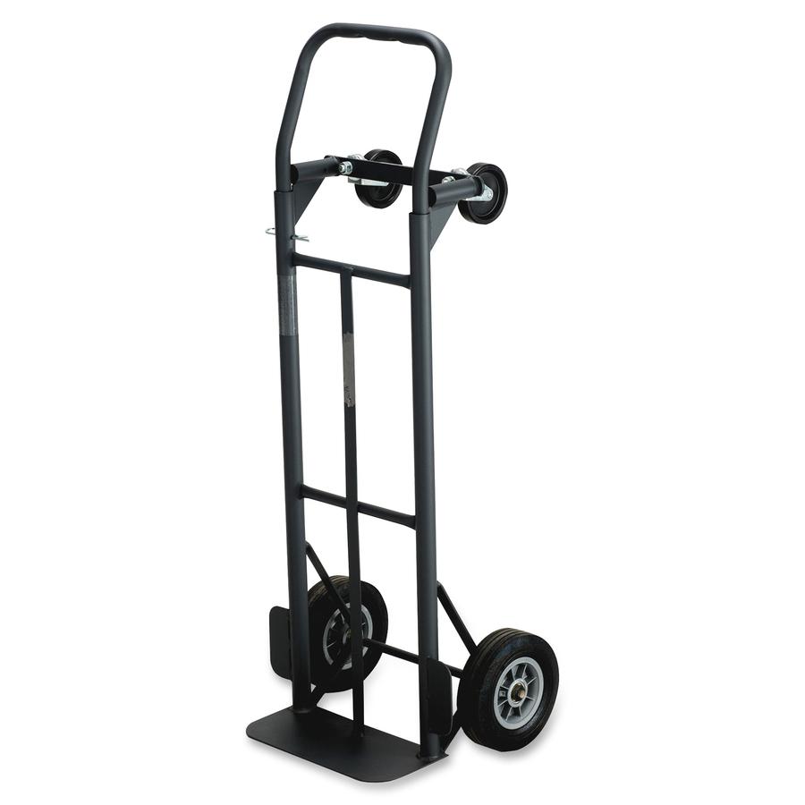 Safco Tuff Truck Convertible - 500 lb Capacity - 8'' Caster Size - x 18.5'' Width x 12'' Depth x 52'' Height - Steel Frame - Black - 1 Each
