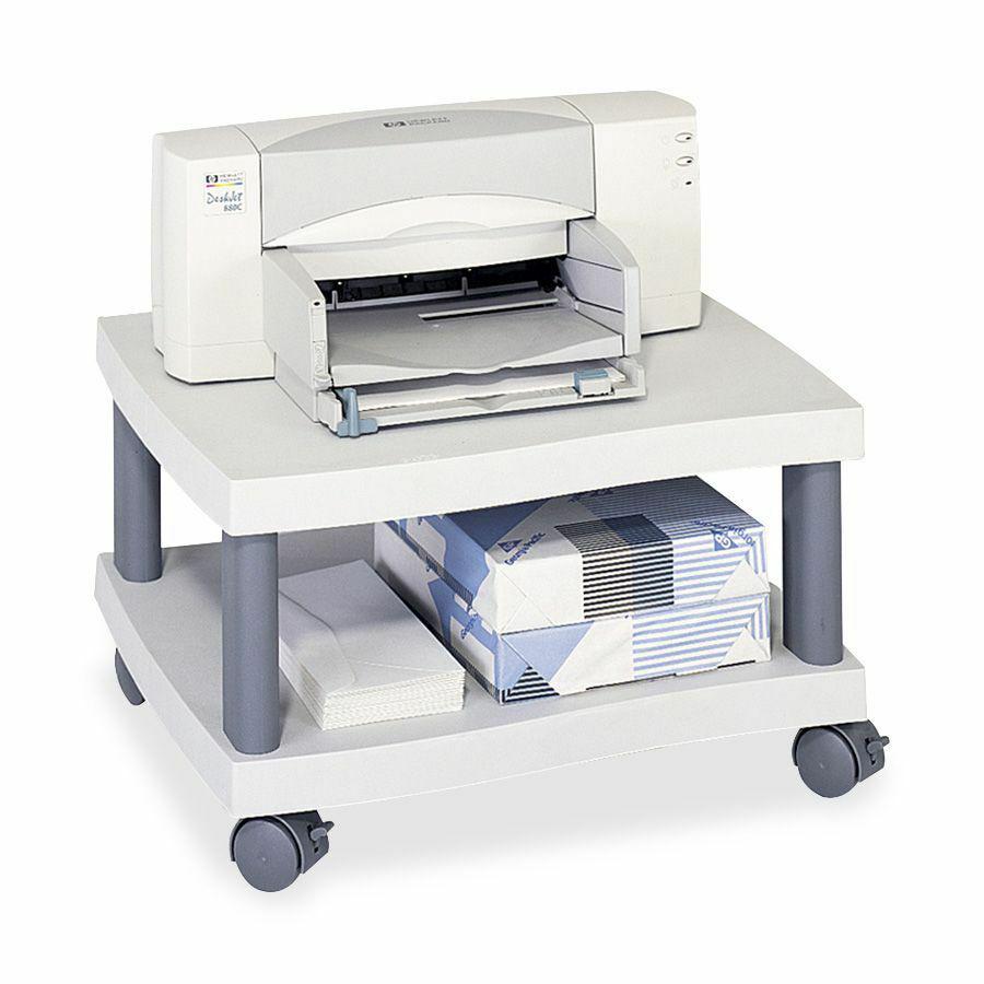 Safco Economy Under Desk Printer Stand - 1 x Shelf(ves) - 11.5'' Height x 20'' Width x 17.5'' Depth - Plastic - Gray