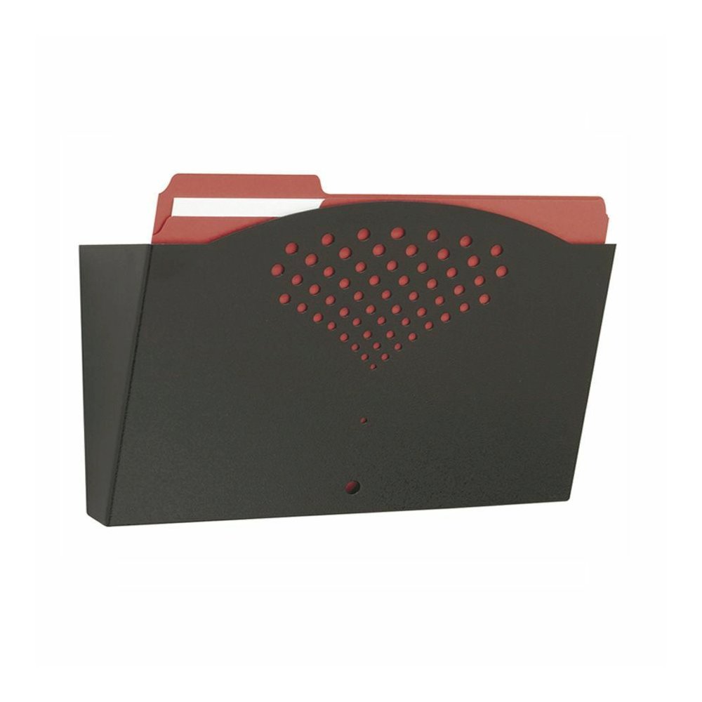 Safco Single Steel Wall Pocket - 1 Pocket(s) - 8.50'' Height x 15'' Width x 3'' Depth - Mar Resistant, Durable, Sturdy - Powder Coated - Black - Steel - 1 Each