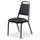 Lorell Upholstered Stacking Chairs - Black Vinyl Seat - Black Steel Frame - Charcoal Black - Vinyl, Steel - 4 / Carton