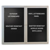 Ghent Outdoor Letterboards - 36'' Height x 48'' Width - Weather Resistant, Shatter Resistant, Lock, Water Resistant, Mounting System - Satin Aluminum Frame - 1 Each