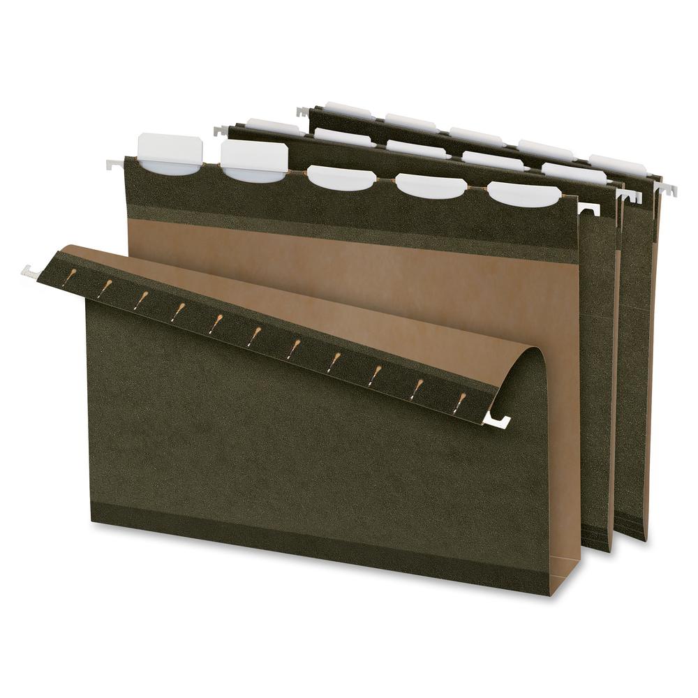 Pendaflex Letter Recycled Hanging Folder - 2'' Folder Capacity - 8 1/2'' x 11'' - 2'' Expansion - Pressboard - Standard Green - 10% Recycled - 20 / Box