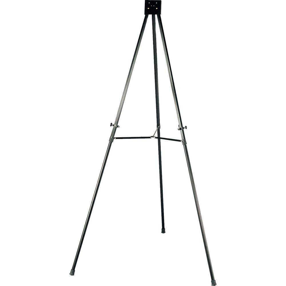 Lorell Telescoping Easel - 34'' (2.8 ft) Width x 66'' (5.5 ft) Height - Aluminum Surface - Black Frame - Foldable - 1 Each