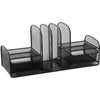 Safco Multipurpose Mesh Desktop Organizer - 7.75'' Height x 17'' Width x 6.75'' Depth - Desktop - Black - 1 Each