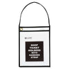 C-Line Shop Ticket Holders With Hanging Straps, Stitched - Black, Both Sides Clear, 9 X 12, 15/BX, 41922