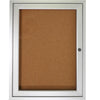 Ghent 1-door Enclosed Indoor Bulletin Board - 36'' Board Height x 24'' Board Width - Natural Cork Surface - Shatter Resistant - 1 Each