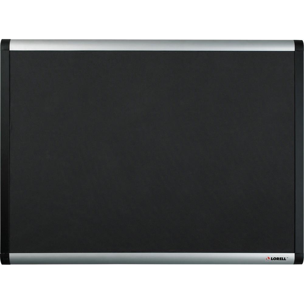 Lorell Mesh Bulletin Board - 36'' Height x 48'' Width - Fabric Surface - Black Anodized Aluminum Frame - 1 Each