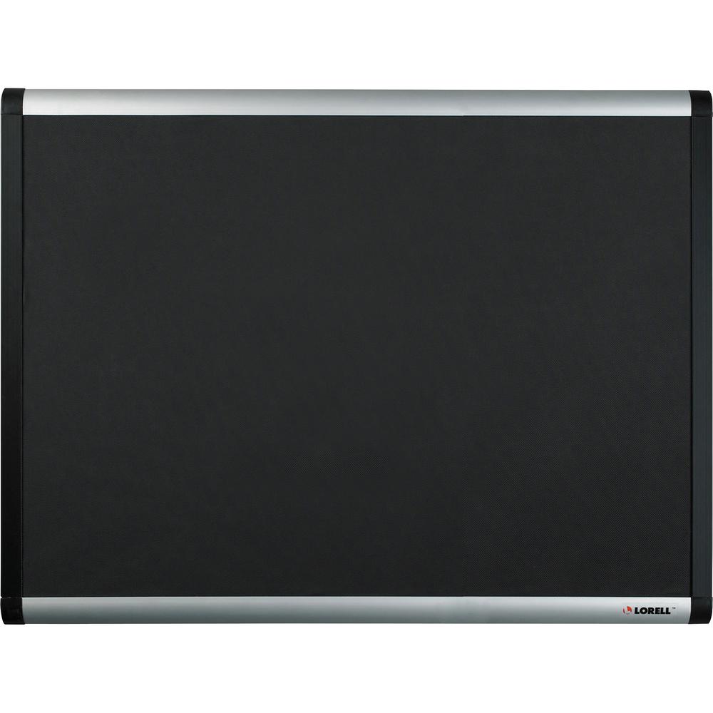 Lorell Mesh Bulletin Board - 36'' Height x 24'' Width - Fabric Surface - Black Anodized Aluminum Frame - 1 Each