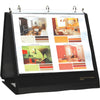 Lion Insta-Cover Round Ring Easel Binder - 1 1/2'' Binder Capacity - Letter - 8 1/2'' x 11'' Sheet Size - 3 x Round Ring Fastener(s) - 80 Pocket(s) - Black - Recycled - Label Holder, Reinforced Sewn Edge