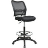 Office Star Air Grid Mesh Back Drafting Chair - Mesh Seat - Mesh Back - 5-star Base - Black - 20'' Seat Width x 19.75'' Seat Depth - 21.3'' Width x 25.5'' Depth x 51'' Height - Office Star Products