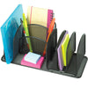 Safco Onyx Deluxe Desktop Organizer - 12.6'' Height x 4.3'' Width x 4.3'' Depth - Powder Coated - Black - Steel - 1 Each