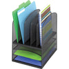 Safco Onyx Mesh Letter Tray Desktop Organizer - 5 Compartment(s) - 13'' Height x 11.38'' Width x 9.50'' Depth - Desktop - Powder Coated - Black - Steel - 1 Each