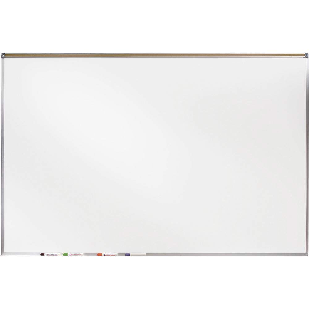 Ghent 48.50'' x 72.50'' Aluminum Frame Porcelain Magnetic Projection Whiteboard w/ 1'' Maprail