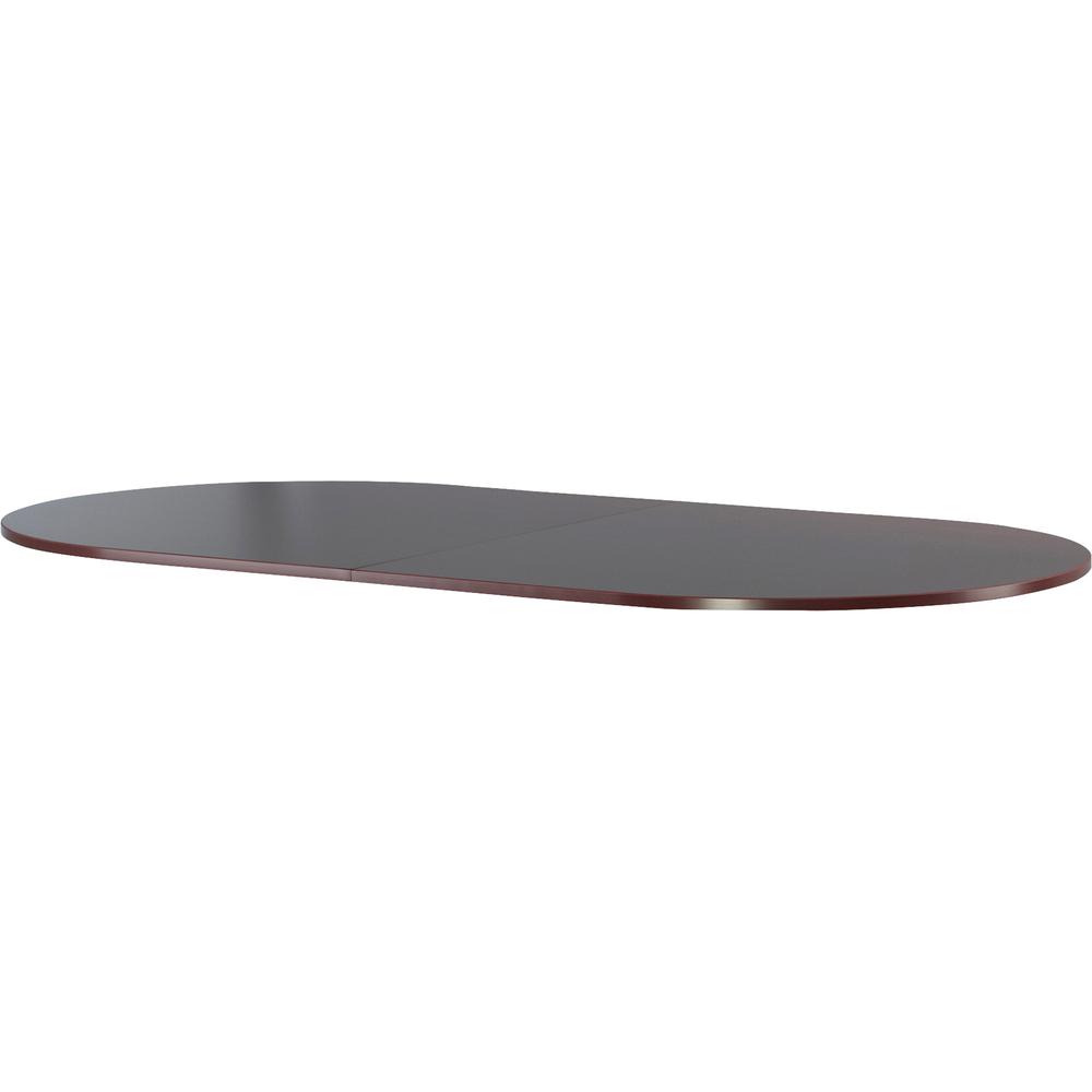 Lorell Essentials Oval Conference Tabletop - Oval Top x 48'' Table Top Width x 96'' Table Top Depth x 1.25'' Table Top Thickness - 1'' Height x 94.50'' Width x 47.25'' Depth - Assembly Required - Mahogany -