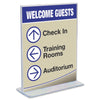 Deflecto Superior Image Double-Sided Sign Holder - Support 8.50'' x 11'' Media - Plastic - 1 Each - Clear - deflecto