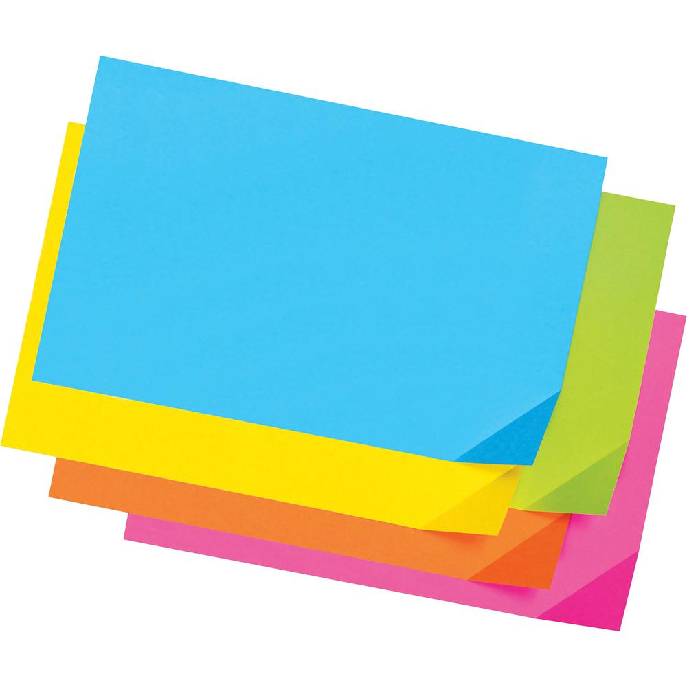 Pacon Super Bright Tagboard - Sign, Poster, Art, ClassRoom Project - 100 Piece(s) - 12''Width x 18''Length - 100 / Pack - Bright Pink, Bright Orange, Bright Lime, Bright Yellow, Bright Blue