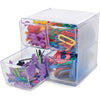 Deflecto Stackable Cube Organizer - 4 Drawer(s) - 6'' Height x 6'' Width x 7.3'' DepthDesktop - Stackable - Clear - Plastic - 1 Each - deflecto