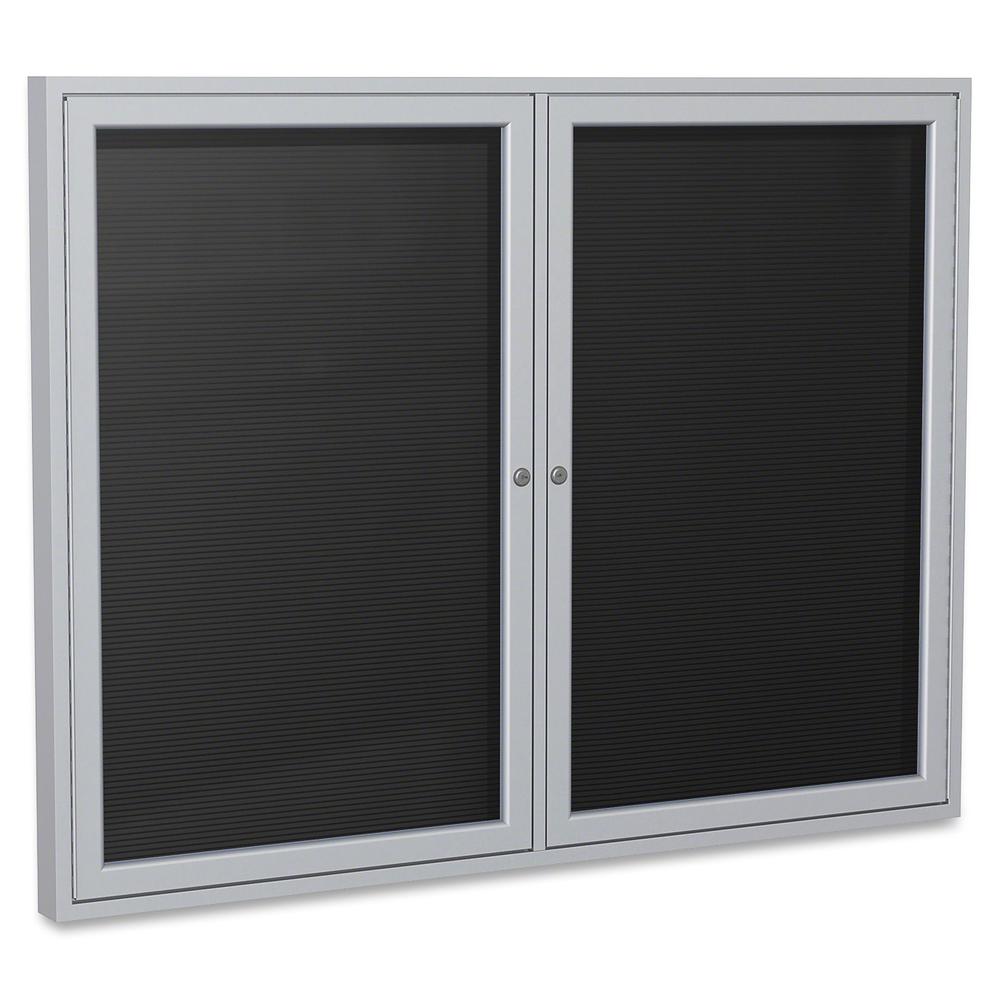 Ghent Aluminum Frame Enclosed Indoor Letterboard - 36'' Height x 48'' Width - Shatter Resistant, Lock, Weather Resistant, Durable - Aluminum Frame - 1 Each