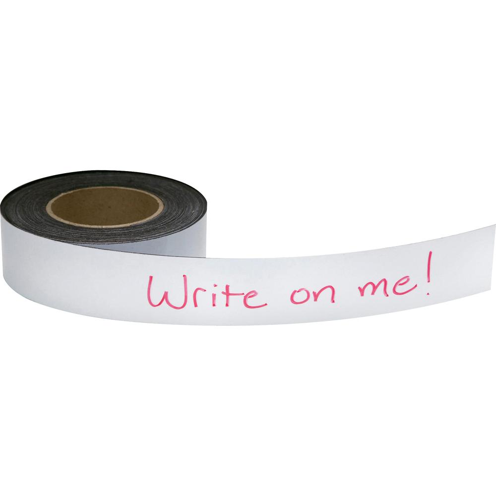 Zeus Magnetic Labeling Tape - 16.67 yd Length x 2'' Width - For Labeling, Shelf Labeling - 1 / Roll - White - ZEUS