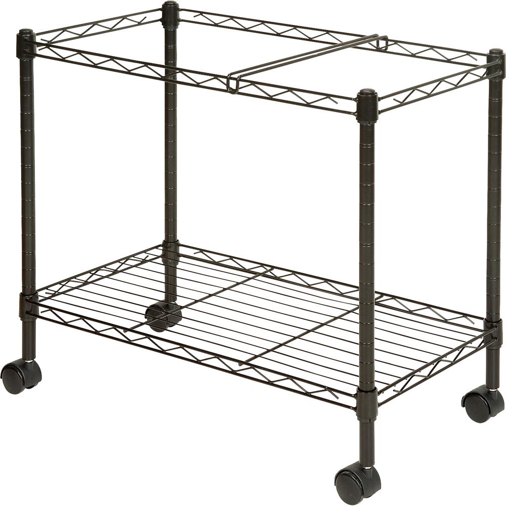 Lorell Mobile File Cart - 4 Casters - Steel - x 12.9'' Width x 25.8'' Depth x 20.5'' Height - Black - 1 Each